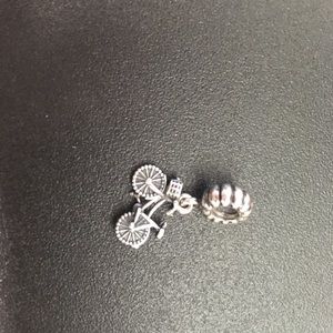 Silver bike charm fits pandora